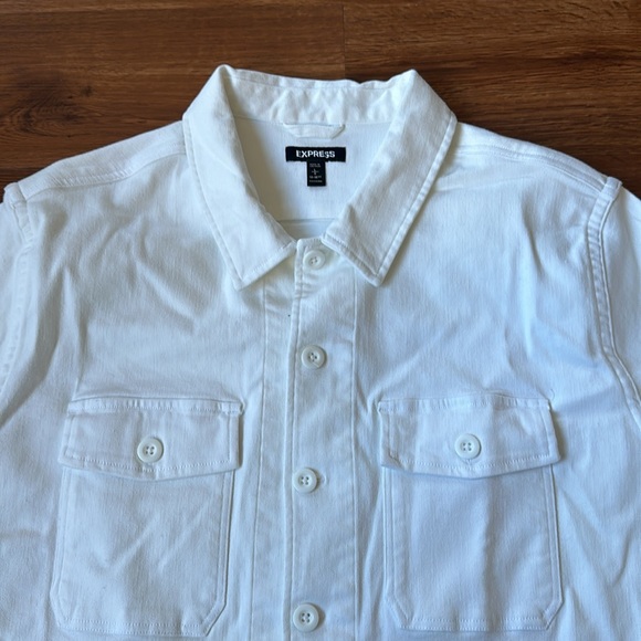 Express Men’s Stretch Button Up Shirt Jacket - Picture 2 of 11